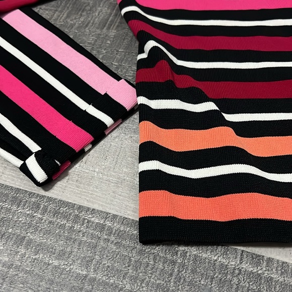 NWOT AUGUST Silk Knits Pink Orange Striped Cardigan Size X Large High Quality - Picture 12 of 12